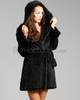 Coat Fur belted black