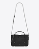 YSL CHARLOTTE MESSENGER BAG /BLACK CROCODILE EMBOSSED LEATHER/