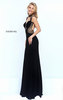 Open Back Black Cutout High Neckline Slim Straps 2016 Sherri Hill 50117 Sleeveless Long Satin Evening Dresses