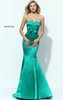 Bows Embellishments Emerald Strapless Square Neckline Long Satin Prom Dresses 2017 Sleeveless