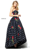 A Line 2017 Sherri Hill 50945 Polka Dot Floral Printed Prom Dress Cheap Sale