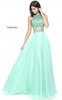 Light Green 50809 Sequins 2 PC High Neck Long Dress Sherri Hill Prom 2017