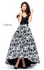 Sweetheart Neckline Black/Ivory Floral Printed 2017 Off The Shoulder Straps Long Evening Dresses