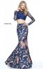 Printed Sherri Hill 51064 Floral 2-PC Long Sleeved Mermaid Gown 2017