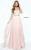 Jeweled Sherri Hill Blush 51052 Strapless Chiffon Asymmetrical Prom Dress 2017