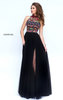 Embroidery Black/Multi Tulle Prom Dress In 2017 Sherri Hill 50141 High Neck