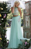 2 Piece Sherri Hill 32347 Beaded Light Green Lace Prom Gown 2017
