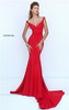 Online Red V-Neck V-Back Girls Mermaid Style Prom 2017 Dresses In Sherri Hill 50441