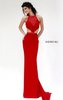 Sherri Hill 11124 Red/Red Cutout Beaded Slim Long Prom Dress Affordable