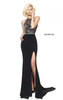 Sherri Hill 50959 Sleeveless Black/Multi 2017 Beaded Patterned High Neckline Slit Long Jersey Prom Dresses