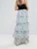 Boohoo Floral Print Tiered Ruffle Maxi Skirt