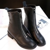black zipper up boots