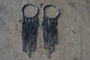 moth rugged sterling silver chains hoop earrings