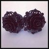 Black on Black Pinup Black Rose Plugs