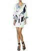 Emilio Pucci Tie-Belt Multicolor Printed Long-Sleeve Dress