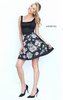 Sherri Hill 50235 Affordable Square Neck Black/Multi Floral Print Homecoming Dresses