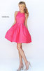 Cheapest Pink Pleated A-Line Homecoming Dresses Sherri Hill 50293 Open Back