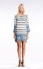 Emilio Pucci Blue White Stripes Mixed Print Short Dress