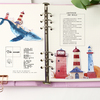 12pcs Whale and lighthouse decorative stickers