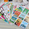 12 sheets Vintage Travel Stamps Stickers