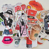 33pcs Self-made Women Fashion Stickers