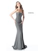 Strapless Glitter Fabric Newest Sherri Hill 51528 High Slit Long Gunmetal Prom Dresses On Sale