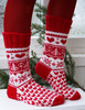 теплые домашние носочки с новогодней тематикой
