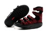 MBT Women's/Men's Sandals High Felt Zebra Pattern Red Shoes