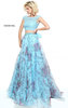 2 Piece Sherri Hill 51176 Lace Appliques Floral Blue/Print Prom 2017 Dress