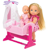 Кукольный набор Эви с малышом в светло-розовой колыбельке, Steffi & Evi Love