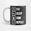 eat sleep code repeat mug