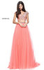 2017 Jeweled Sherri Hill 51166 Coral Two-Piece A-Line Slit Prom Dress Long