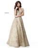 Gold Metallic Lace Sherri Hill 51573 Long A Line Ball Gowns 2018 Off The Shoulder