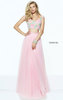 2017 Two-Piece Sherri Hill 50932 Pink Floral Appliqued Slit Long Dress Cheap
