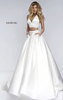 Sherri Hill 50053 Two Piece Ivory V Neckline Long Satin Party Dresses 2016