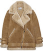 Beige Shearling Leather Jacket