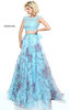 Floral Blue/Print Sherri Hill 51176 Two Piece Lace 2017 Prom Dress Beading