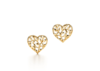 Tiffany Olive Leaf Heart Earrings gold