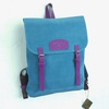 Бирюзово-фиолетовый кожаный рюкзак средних размеров