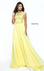 Yellow Crystals Sherri Hill 50849 Bateau A-Line Long Dress Prom Queen 2017