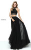 2017 Beaded Bodice 2 Piece Black Pleated Long Net Party Dresses Sherri Hill 50820
