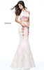 2017 Flared 2-Piece Sherri Hill 51084 Floral Embroidered Halter Mermaid Gown