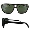 Vuarnet Mens VL1307 Polarized Square Sunglasses, Black Frame / Grey Lens