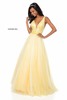 Beaded Applique Yellow Sherri Hill 51708 A Line Long Tulle Prom Dresses 2018