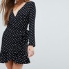 polka-dot wrap dress