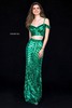 2018 Beaded Emerald Long Fitted Evening Dresses Sherri Hill 51934 Two Piece