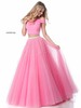 Sherri Hill 51907 Pink 2018 Off The Shoulder Long Tulle Evening Dresses 2 Piece