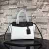 Prada 1BA071 Saffiano Leather Tote In White/Black