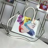 Prada 1BA082 Girls-Print Leather Tote In White