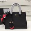 Prada 1BA102 Paradigme Saffiano Leather Tote In Black/Red